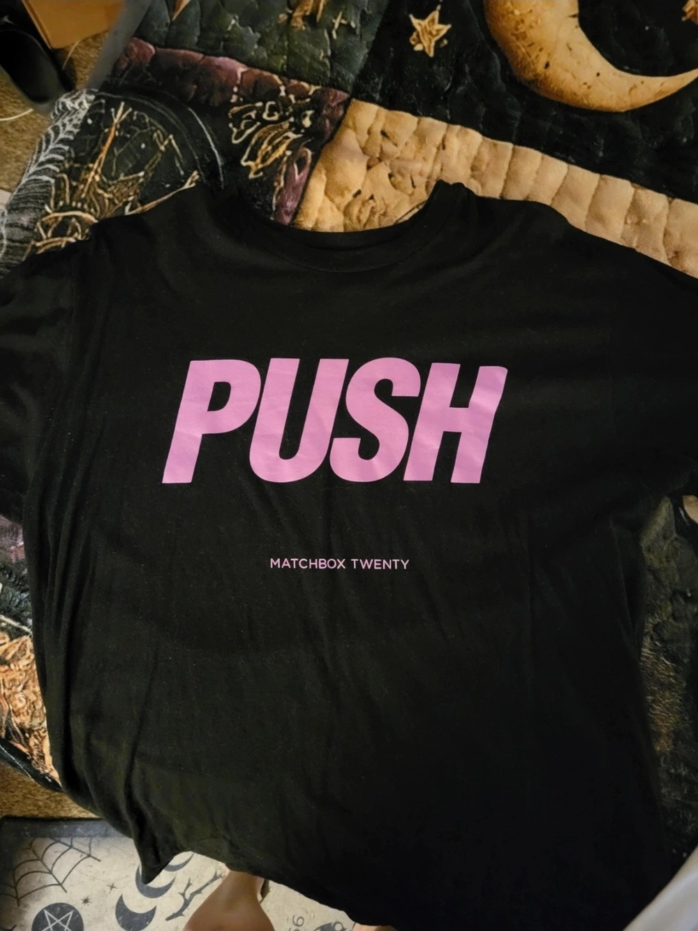 Matchbox Twenty, Tultex Black Tee with Pink PUSH Graphic Men's Large